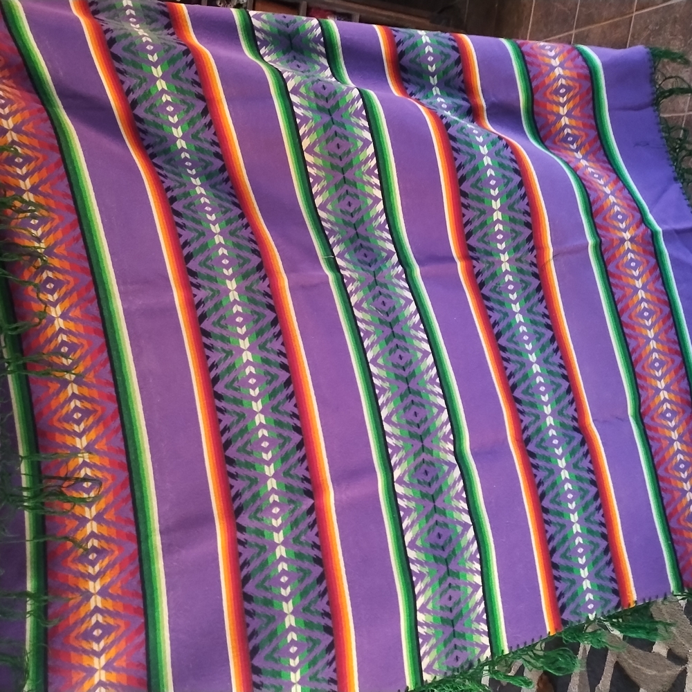 Vibrant Purple and Green Blanket